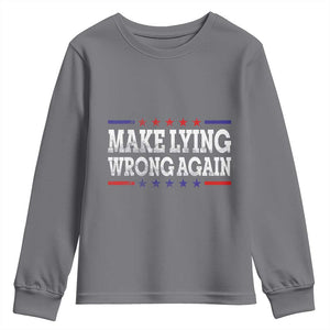 Make Lying Wrong Again Youth Sweatshirt Resist Racism TS10 Charcoal Print Your Wear