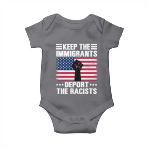 Resist Racism Baby Onesie Keep The Immigrants Deport The Racists TS10 Charcoal Print Your Wear