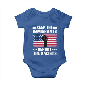 Resist Racism Baby Onesie Keep The Immigrants Deport The Racists TS10 Royal Blue Print Your Wear