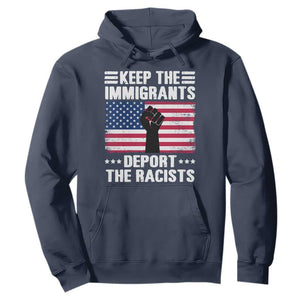 Resist Racism Hoodie Keep The Immigrants Deport The Racists TS10 Navy Print Your Wear