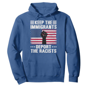 Resist Racism Hoodie Keep The Immigrants Deport The Racists TS10 Royal Blue Print Your Wear
