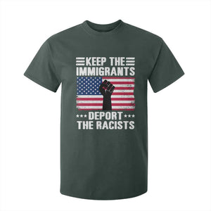 Resist Racism T Shirt For Kid Keep The Immigrants Deport The Racists TS10 Dark Forest Green Print Your Wear