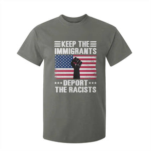 Resist Racism T Shirt For Kid Keep The Immigrants Deport The Racists TS10 Military Green Print Your Wear