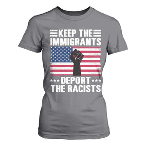 Resist Racism T Shirt For Women Keep The Immigrants Deport The Racists TS10 Charcoal Print Your Wear