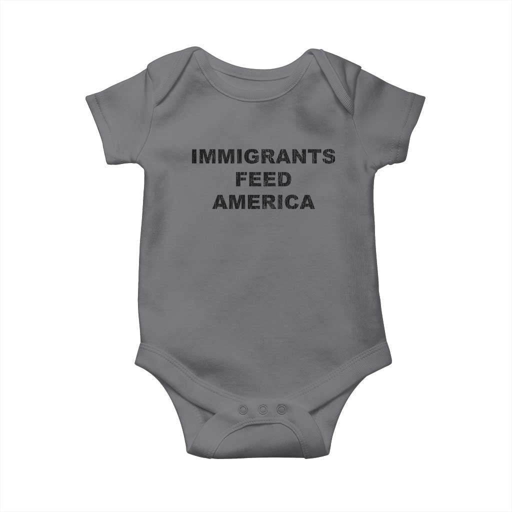 Immigrants Feed America Baby Onesie TS10 Charcoal Print Your Wear