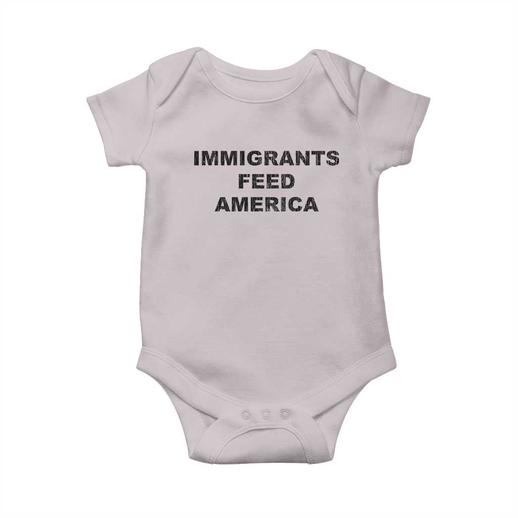 Immigrants Feed America Baby Onesie TS10 Ice Gray Print Your Wear