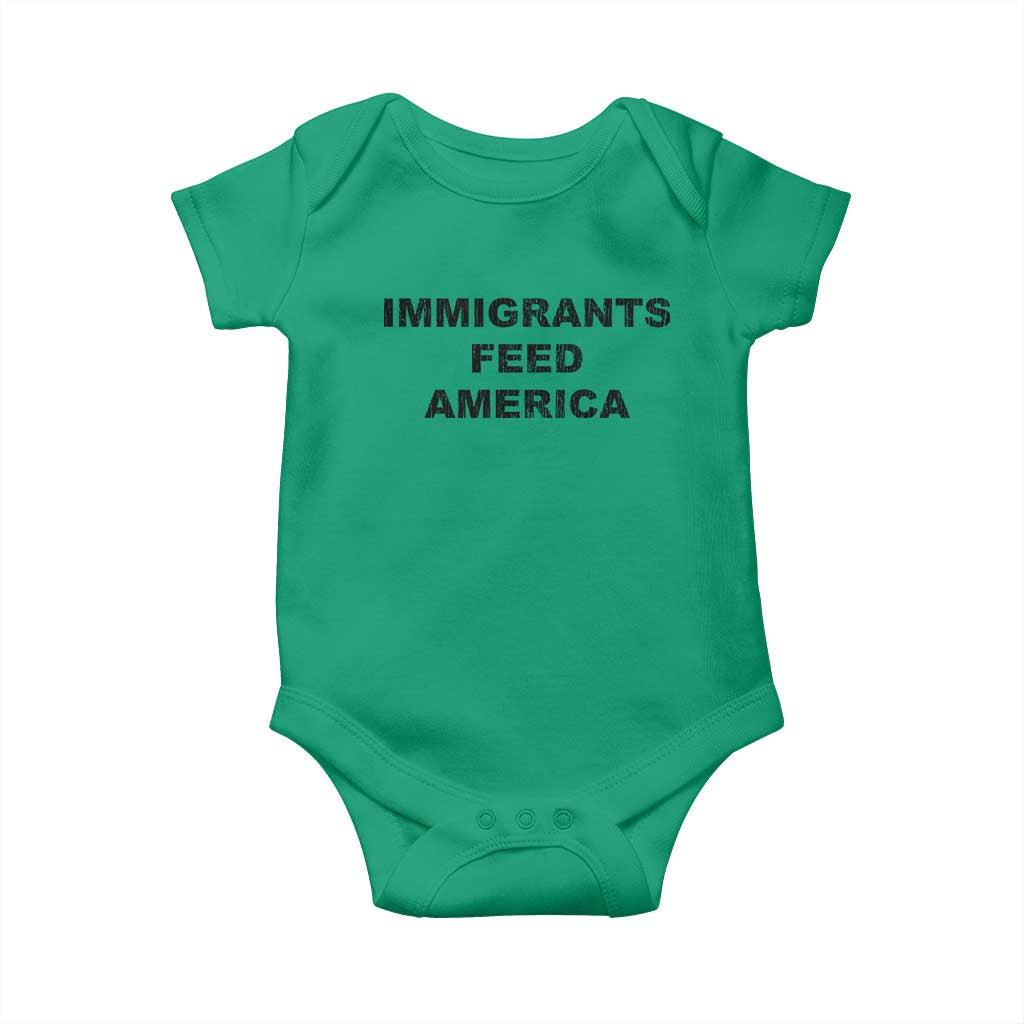 Immigrants Feed America Baby Onesie TS10 Irish Green Print Your Wear