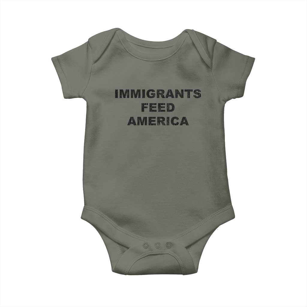 Immigrants Feed America Baby Onesie TS10 Military Green Print Your Wear