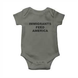 Immigrants Feed America Baby Onesie TS10 Military Green Print Your Wear