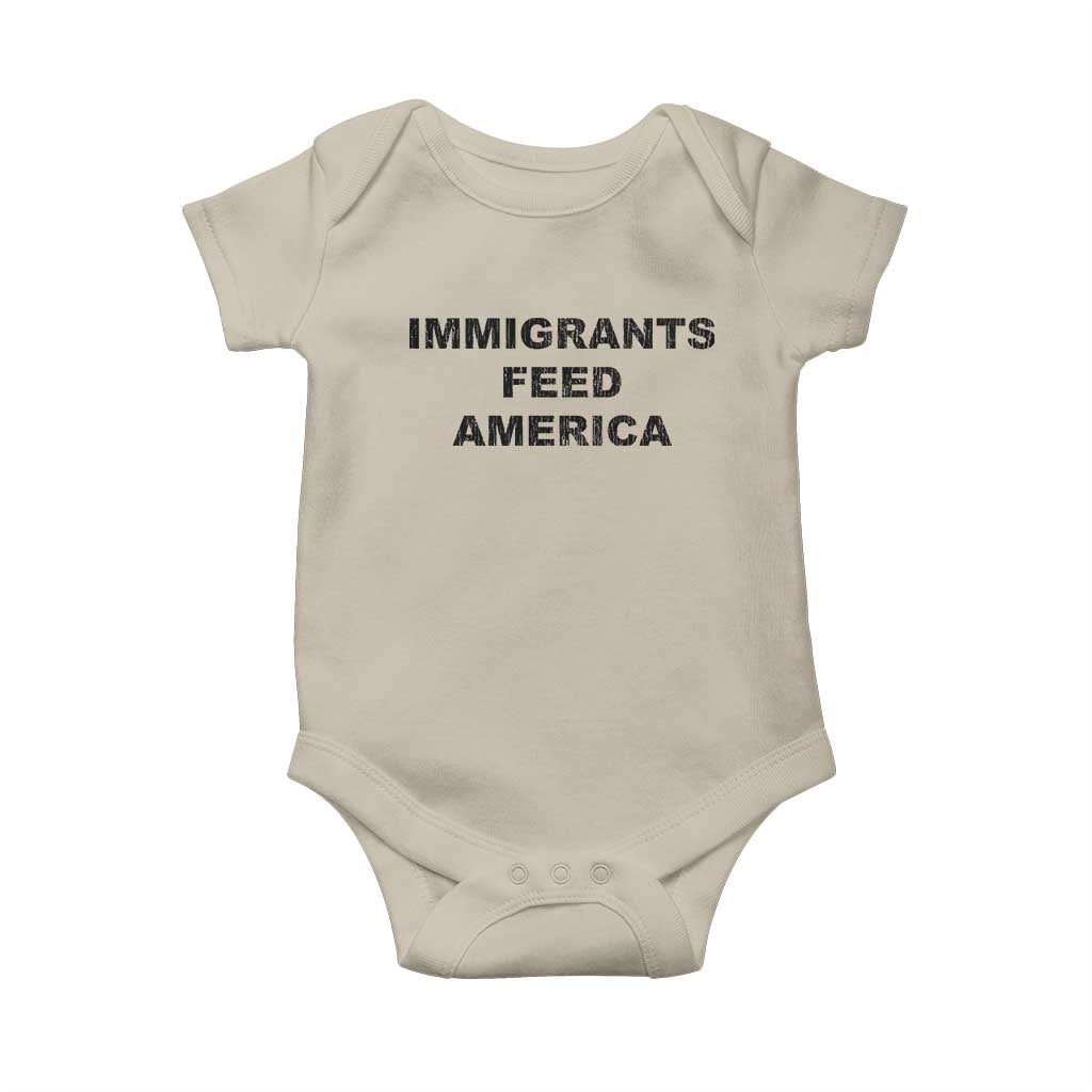 Immigrants Feed America Baby Onesie TS10 Sand Print Your Wear