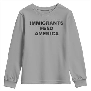 Immigrants Feed America Youth Sweatshirt TS10 Sport Gray Print Your Wear