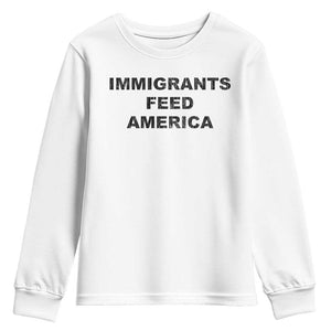 Immigrants Feed America Youth Sweatshirt TS10 White Print Your Wear