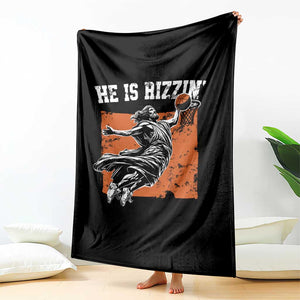 He is Rizzin Throw Blanket Funny Jesus Playing Basketball Vintage Faith TS10 Print Your Wear