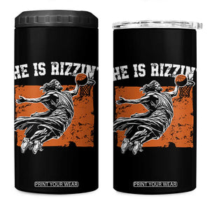 He is Rizzin 4 in 1 Can Cooler Tumbler Funny Jesus Playing Basketball Vintage Faith TS10 One Size: 16 oz Black Print Your Wear