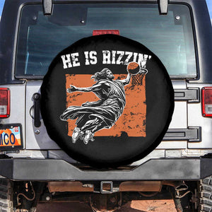 He is Rizzin Spare Tire Cover Funny Jesus Playing Basketball Vintage Faith TS10 No hole Black Print Your Wear