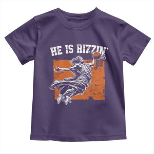 He is Rizzin Toddler T Shirt Funny Jesus Playing Basketball Vintage Faith TS10 Purple Print Your Wear