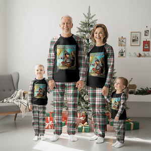 He is Rizzen Plaid Pajama Set Funny Jesus Skateboarding Christian Meme TS10 Christmas Plaid Print Your Wear