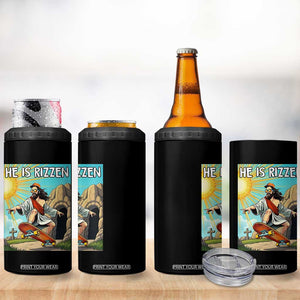 He is Rizzen 4 in 1 Can Cooler Tumbler Funny Jesus Skateboarding Christian Meme TS10 Print Your Wear
