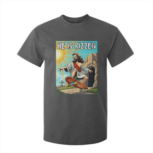 He is Rizzen T Shirt For Kid Funny Jesus Skateboarding Christian Meme TS10 Dark Heather Print Your Wear