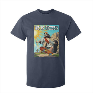 He is Rizzen T Shirt For Kid Funny Jesus Skateboarding Christian Meme TS10 Navy Print Your Wear