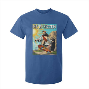 He is Rizzen T Shirt For Kid Funny Jesus Skateboarding Christian Meme TS10 Royal Blue Print Your Wear