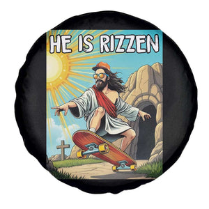 He is Rizzen Spare Tire Cover Funny Jesus Skateboarding Christian Meme TS10 Print Your Wear