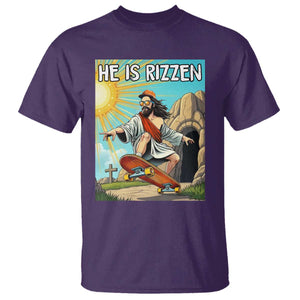 He is Rizzen T Shirt Funny Jesus Skateboarding Christian Meme TS10 Purple Print Your Wear