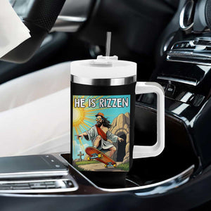 He is Rizzen Tumbler With Handle Funny Jesus Skateboarding Christian Meme TS10 Print Your Wear