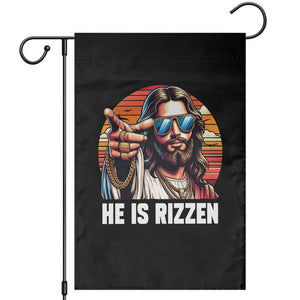 He is Rizzin Garden Flag Funny Jesus Vintage Faith TS10 Black Print Your Wear