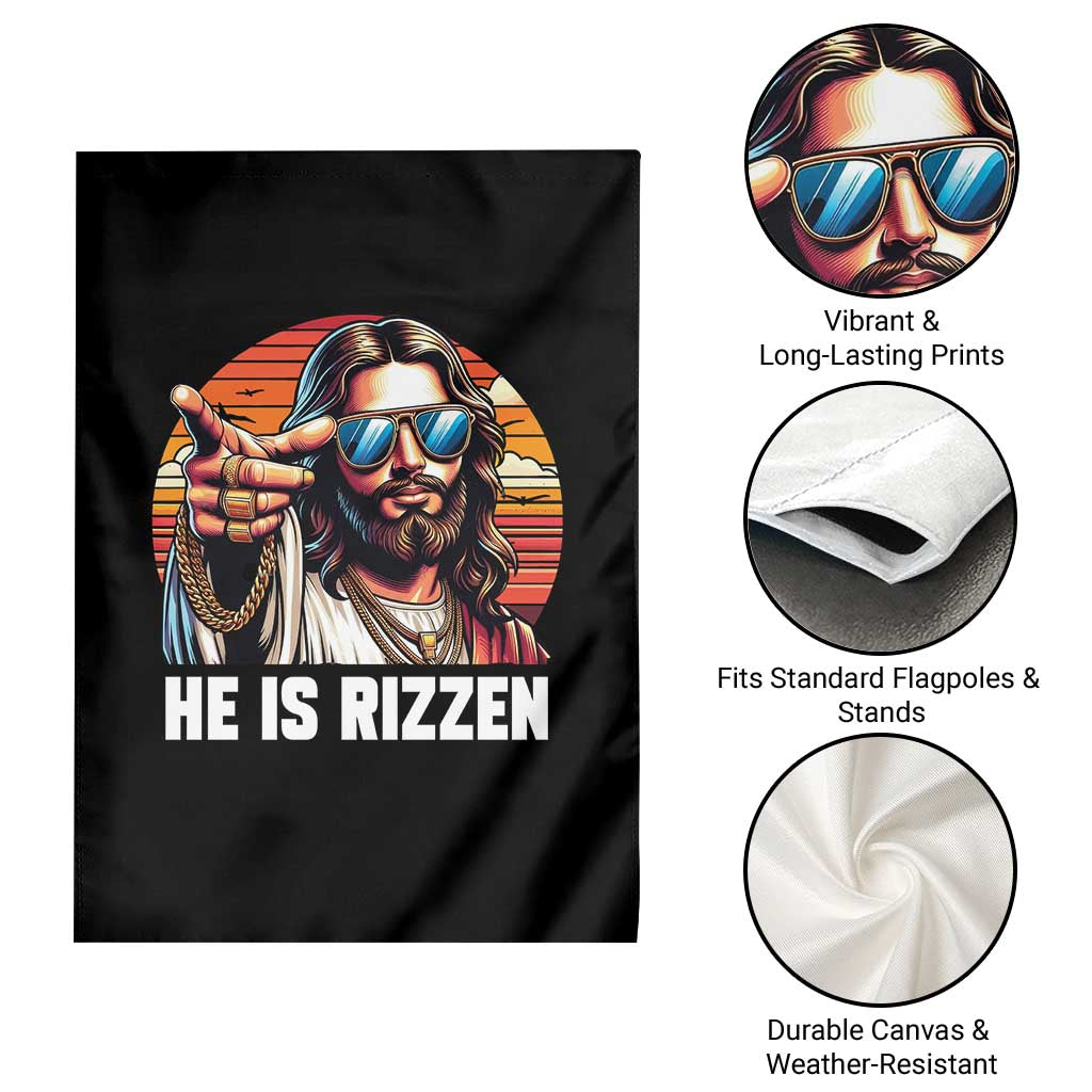 He is Rizzin Garden Flag Funny Jesus Vintage Faith TS10 Print Your Wear