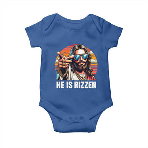 He is Rizzin Baby Onesie Funny Jesus Vintage Faith TS10 Royal Blue Print Your Wear