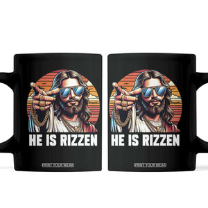 He is Rizzin Coffee Mug Funny Jesus Vintage Faith TS10 Black Print Your Wear