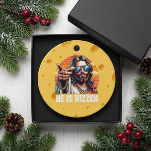 He is Rizzin Ceramic Ornament Funny Jesus Vintage Faith TS10 1pc Yellow Cheese Print Your Wear