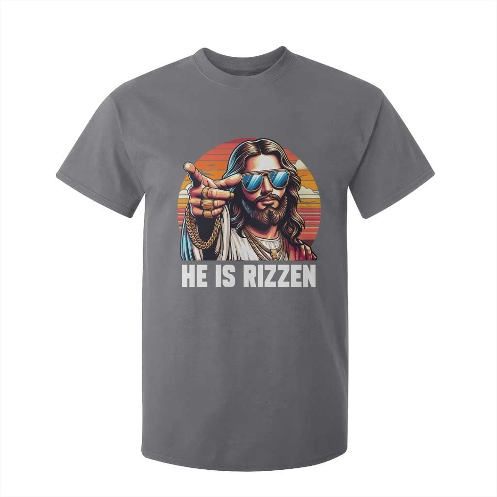 He is Rizzin T Shirt For Kid Funny Jesus Vintage Faith TS10 Charcoal Print Your Wear
