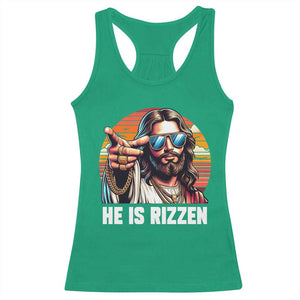 He is Rizzin Racerback Tank Top Funny Jesus Vintage Faith TS10 Irish Green Print Your Wear