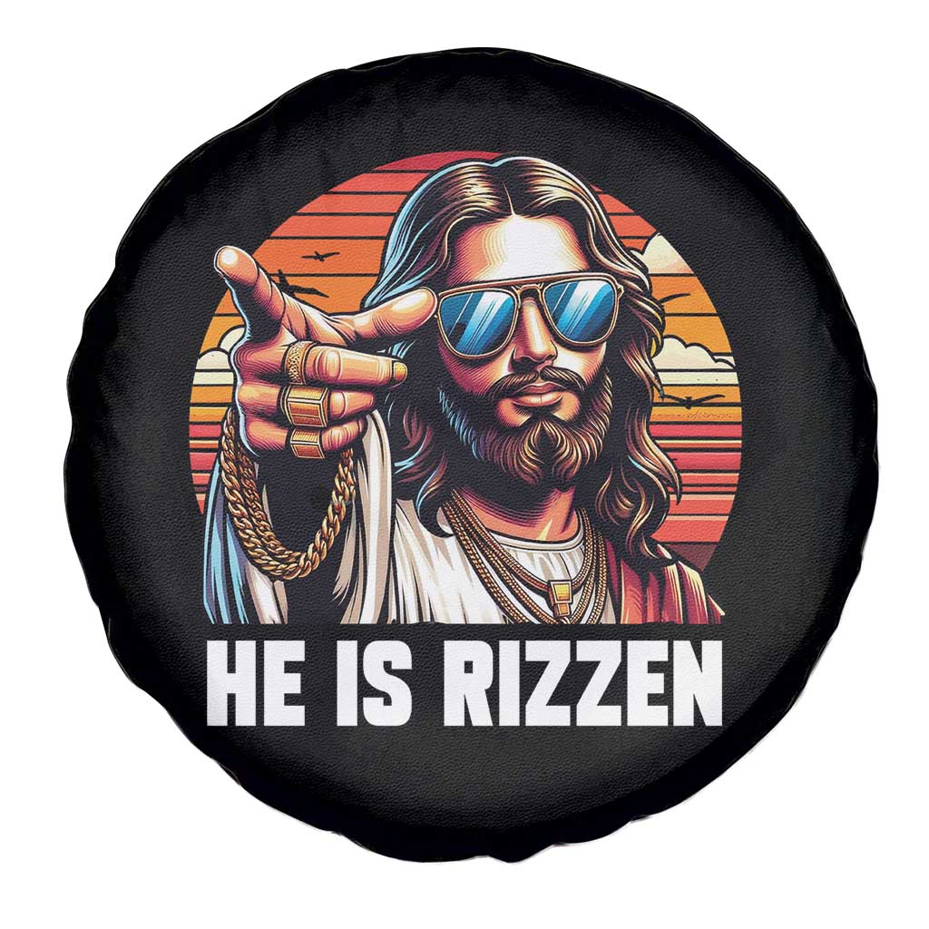 He is Rizzin Spare Tire Cover Funny Jesus Vintage Faith TS10 Print Your Wear