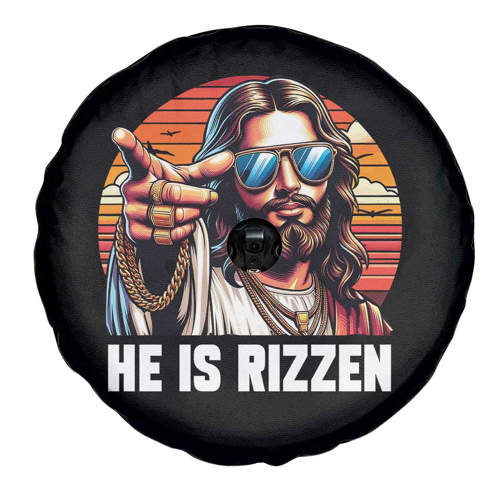 He is Rizzin Spare Tire Cover Funny Jesus Vintage Faith TS10 Print Your Wear