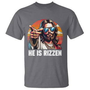 He is Rizzin T Shirt Funny Jesus Vintage Faith TS10 Charcoal Print Your Wear