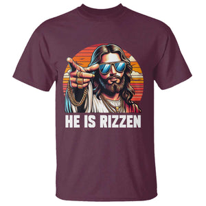 He is Rizzin T Shirt Funny Jesus Vintage Faith TS10 Maroon Print Your Wear