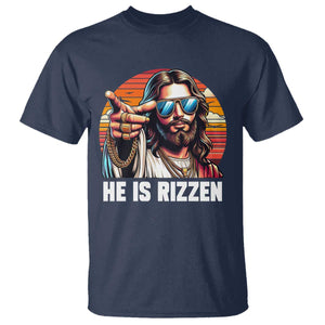He is Rizzin T Shirt Funny Jesus Vintage Faith TS10 Navy Print Your Wear