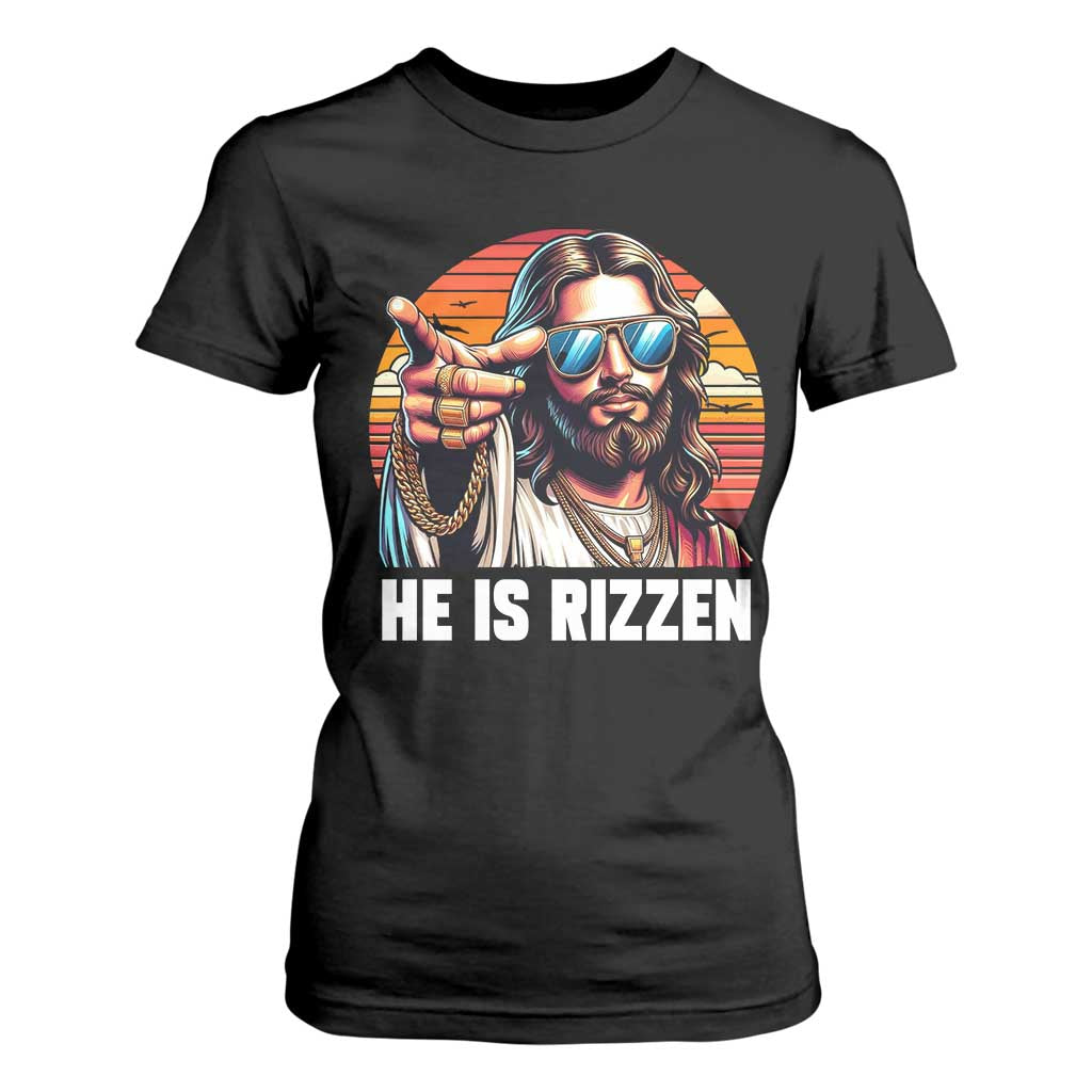 He is Rizzin T Shirt For Women Funny Jesus Vintage Faith TS10 Black Print Your Wear