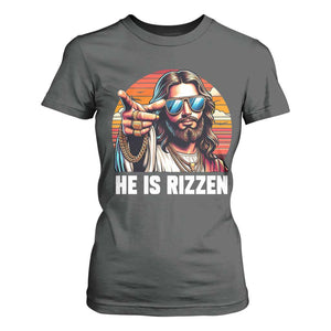 He is Rizzin T Shirt For Women Funny Jesus Vintage Faith TS10 Dark Heather Print Your Wear