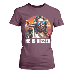 He is Rizzin T Shirt For Women Funny Jesus Vintage Faith TS10 Maroon Print Your Wear