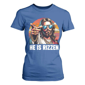 He is Rizzin T Shirt For Women Funny Jesus Vintage Faith TS10 Royal Blue Print Your Wear