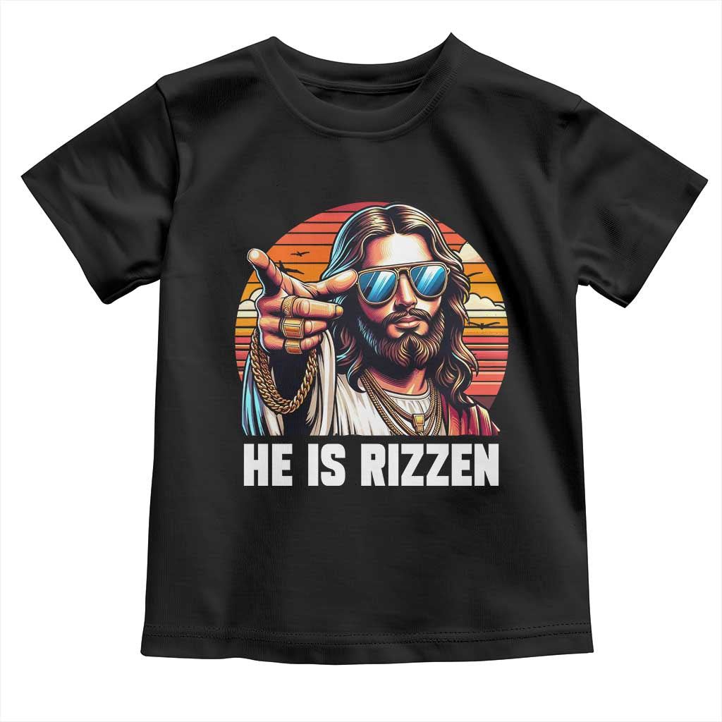 He is Rizzin Toddler T Shirt Funny Jesus Vintage Faith TS10 Black Print Your Wear