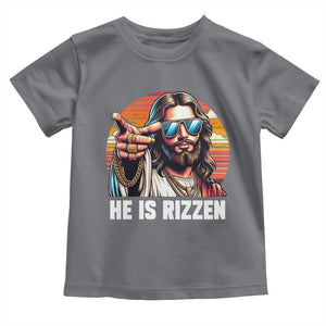 He is Rizzin Toddler T Shirt Funny Jesus Vintage Faith TS10 Charcoal Print Your Wear