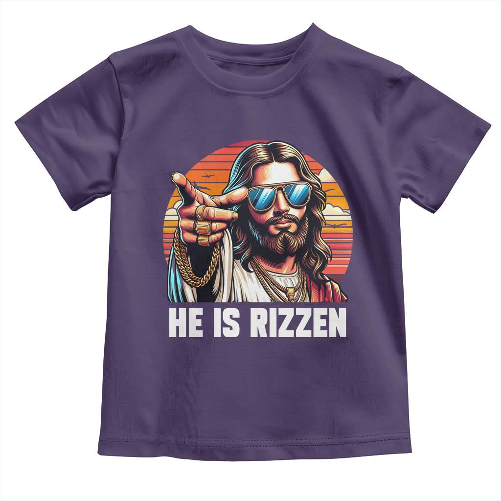 He is Rizzin Toddler T Shirt Funny Jesus Vintage Faith TS10 Purple Print Your Wear