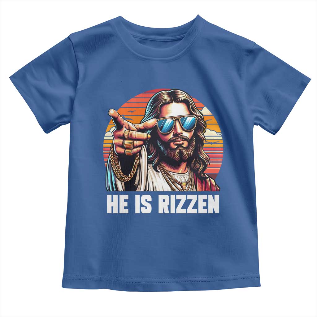 He is Rizzin Toddler T Shirt Funny Jesus Vintage Faith TS10 Royal Blue Print Your Wear