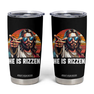 He is Rizzin Tumbler Cup Funny Jesus Vintage Faith TS10 Black Print Your Wear