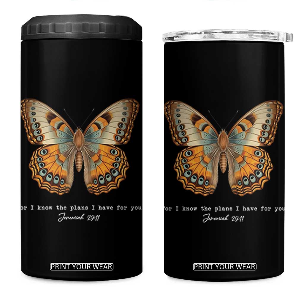 Christian Jeremiah 29:11 4 in 1 Can Cooler Tumbler Bible Scripture For I Know The Plans I Have For You TS10 One Size: 16 oz Black Print Your Wear